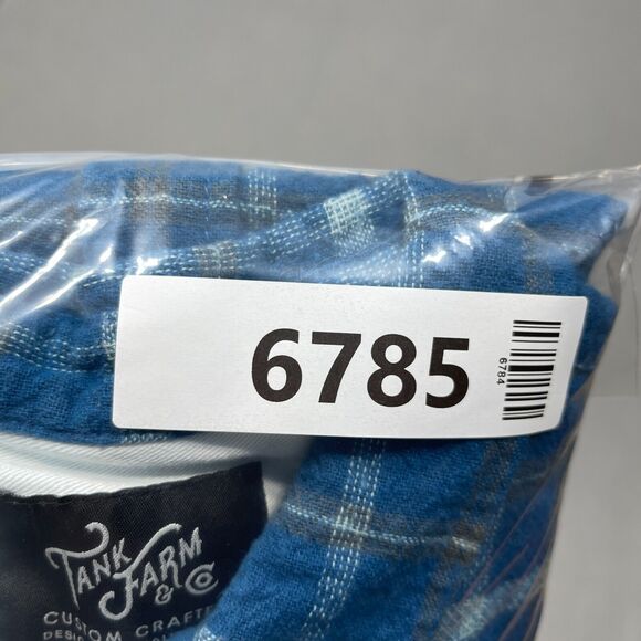 Tank Farm & Co. Teen XXL Blue Plaid Long Sleeve Button Down Flannel Shirt - Picture 11 of 11